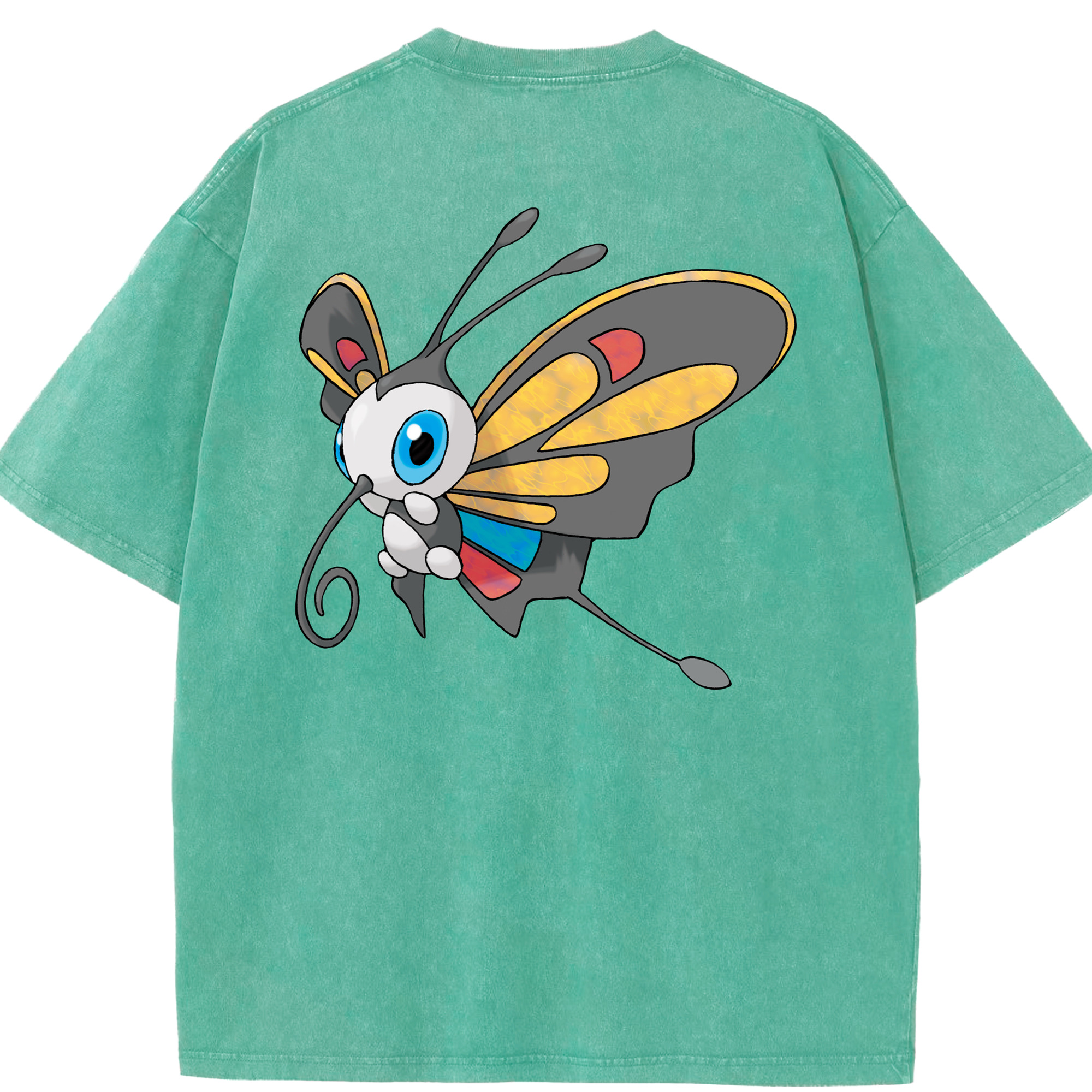 （画像用） ポケットモンスター Pokémon 綿100% ヴィンテージ風 半袖Tシャツ（背面プリント）